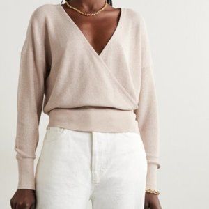 L'Agence Pale Pink Wrap Sweater